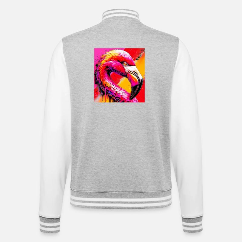 flamingo - College Sweat Jacket - heather grey/white