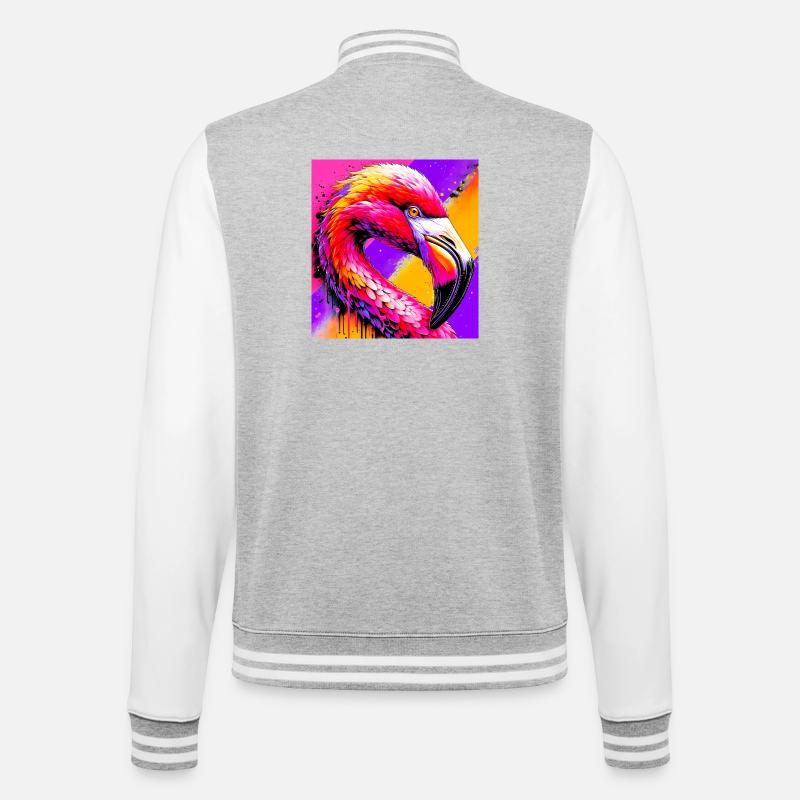 flamingo - College Sweat Jacket - heather grey/white