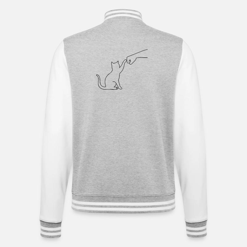 Cat Paw Funny - College Sweat Jacket - heather grey/white