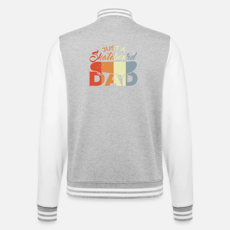 Papa skateboard - Veste Teddy - gris chiné / blanc
