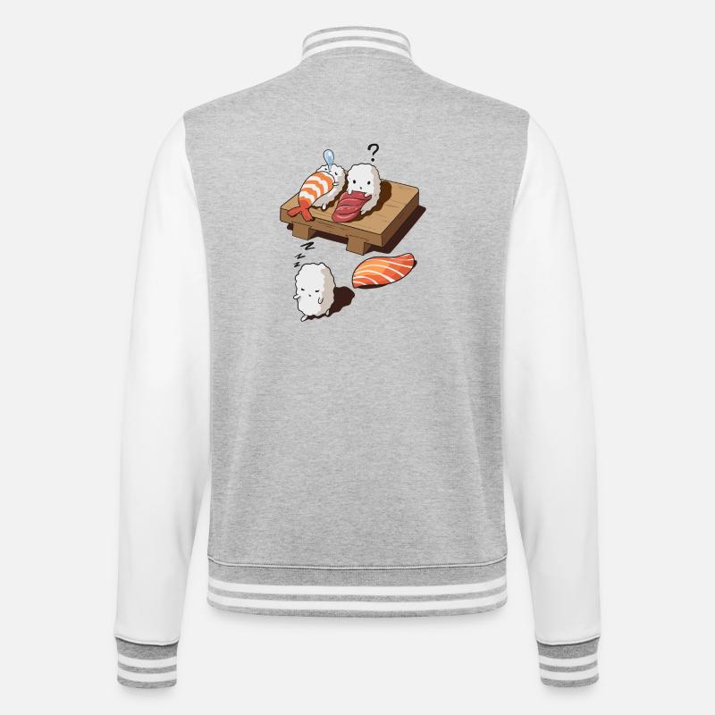 Rêver de sushi - Veste Teddy - gris chiné / blanc