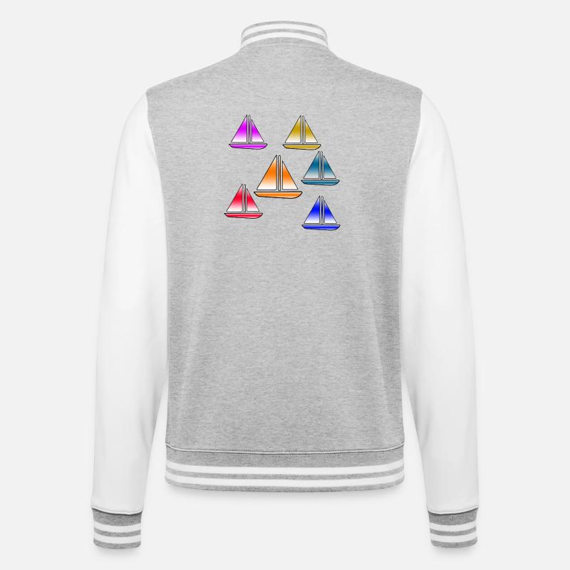 Sail - College Sweat Jacket - heather grey/white