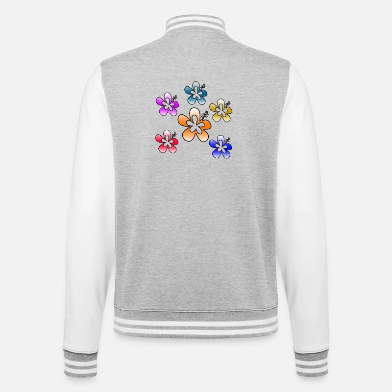 Fleur - Veste Teddy - gris chiné / blanc