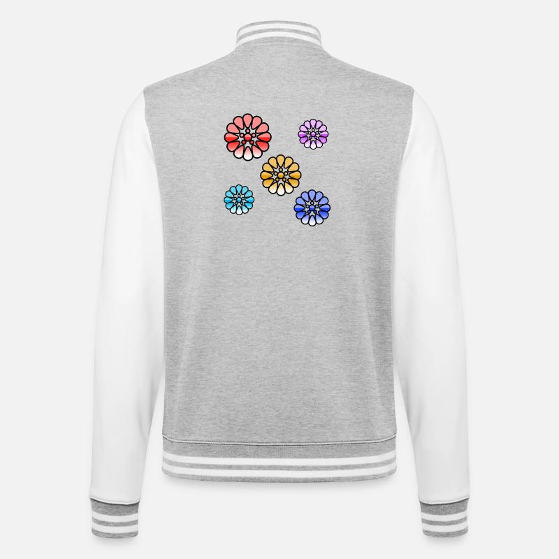 Flowers - College Sweat Jacket - heather grey/white