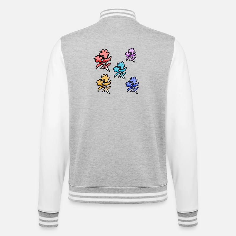 Fleur - Veste Teddy - gris chiné / blanc