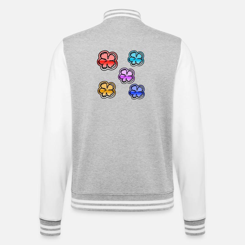 Fleur - Veste Teddy - gris chiné / blanc