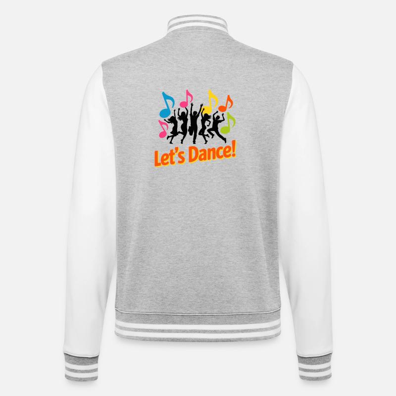 Neon Dance Party Notes - College Sweat Jacket - heather grey/white