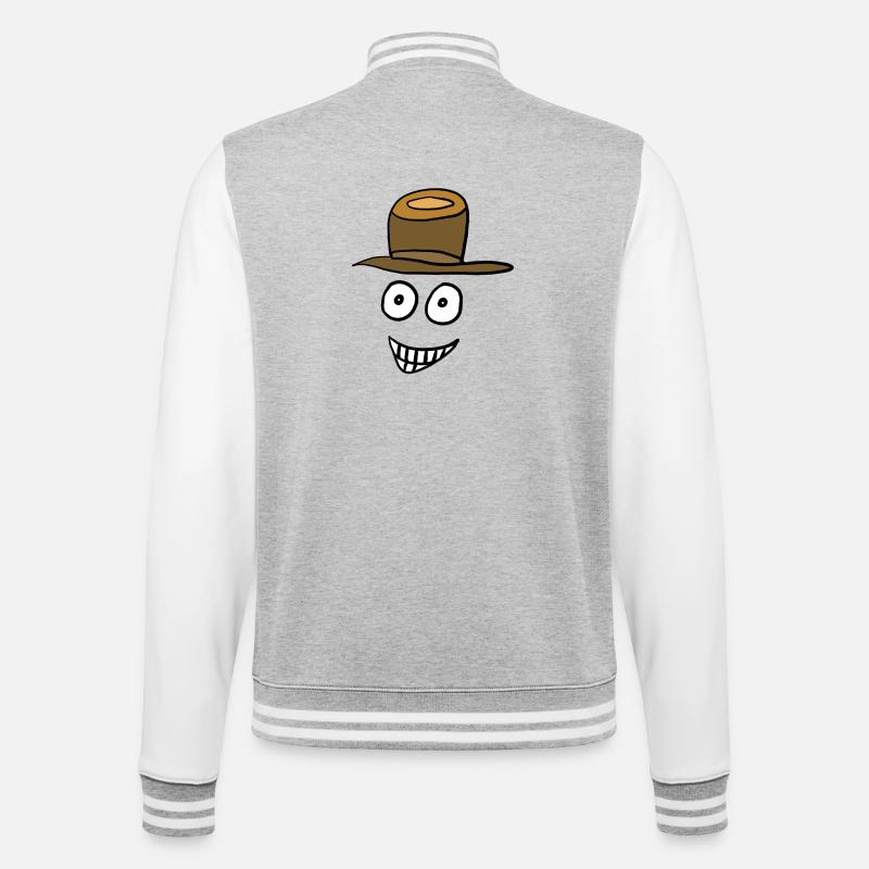Happy Face Faces Emotions - College Sweat Jacket - heather grey/white