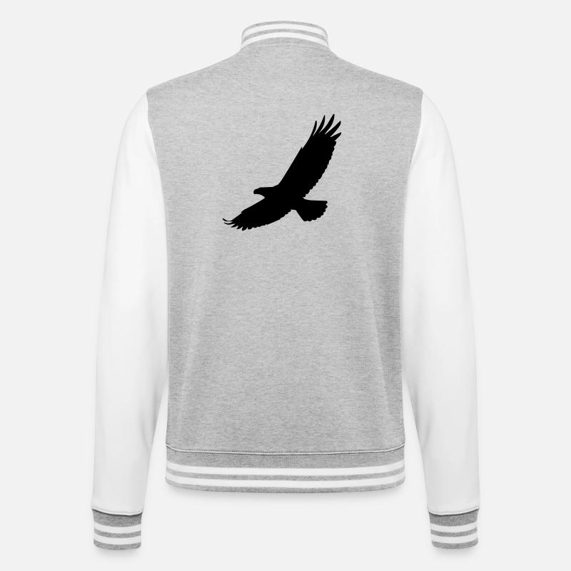 Falcon in flight - College Sweat Jacket - heather grey/white