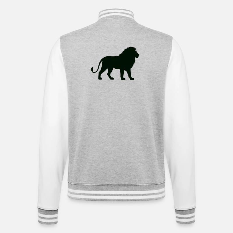 Leo lion - College Sweat Jacket - heather grey/white