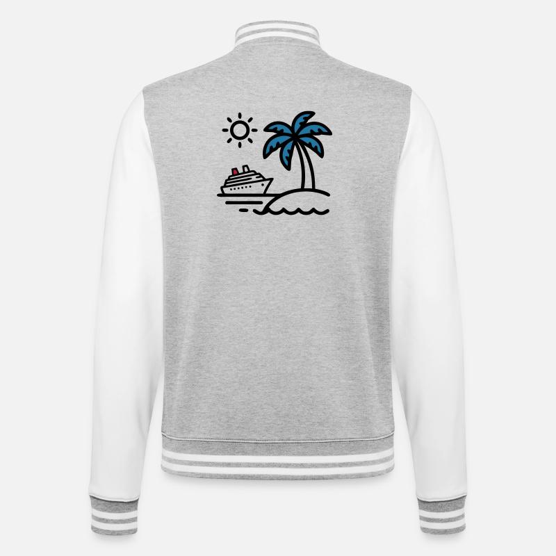 Vacances de Palm à Cruise Island - Veste Teddy - gris chiné / blanc