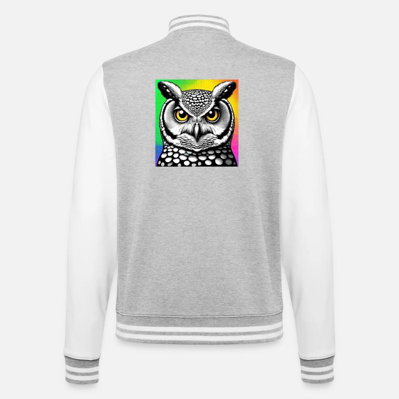 hibou - Veste Teddy - gris chiné / blanc