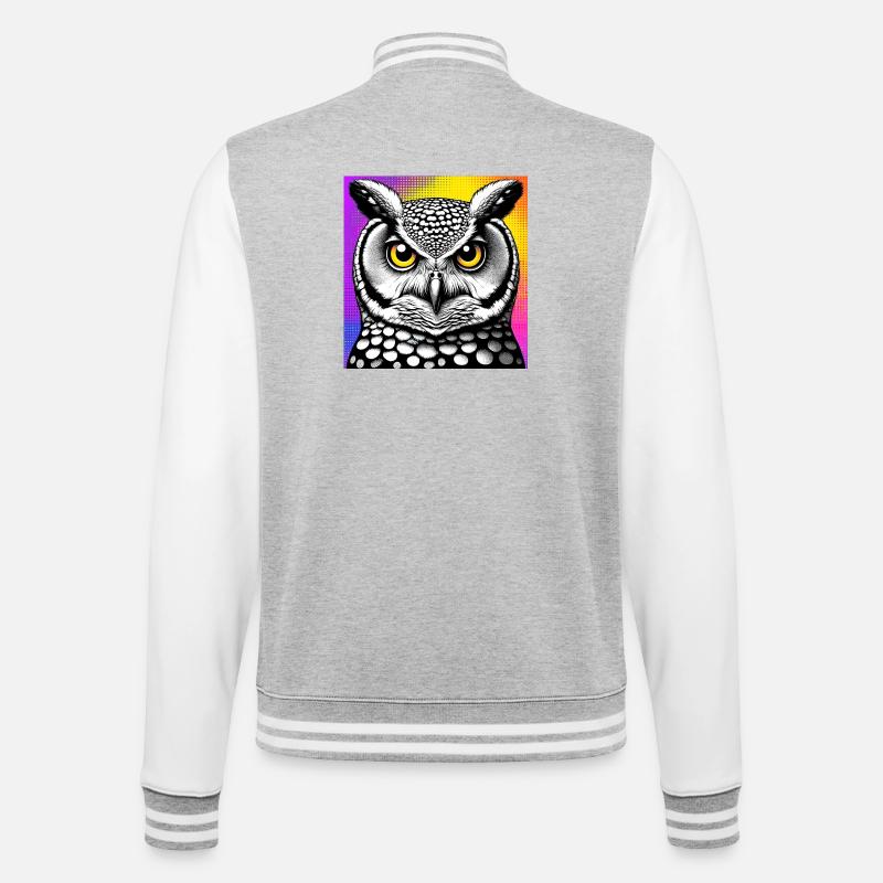 hibou - Veste Teddy - gris chiné / blanc