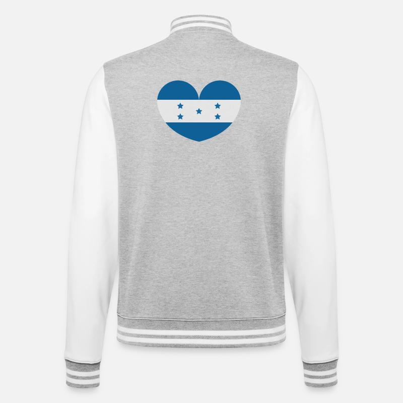 Drapeau du cœur du Honduras - Veste Teddy - gris chiné / blanc