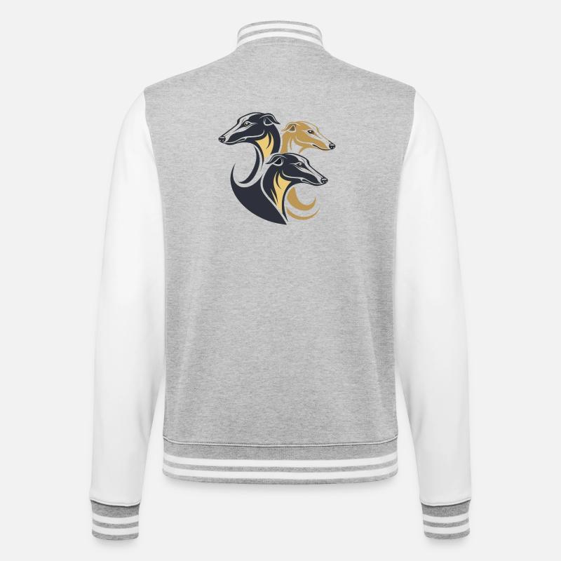 Triple Greyhounds Silhouette - Veste Teddy - gris chiné / blanc