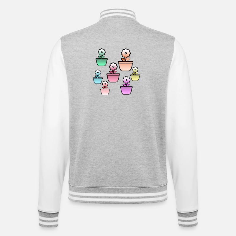 Fleur - Veste Teddy - gris chiné / blanc