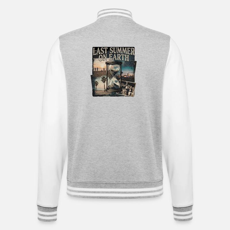 Summer On Earth - College Sweat Jacket - heather grey/white
