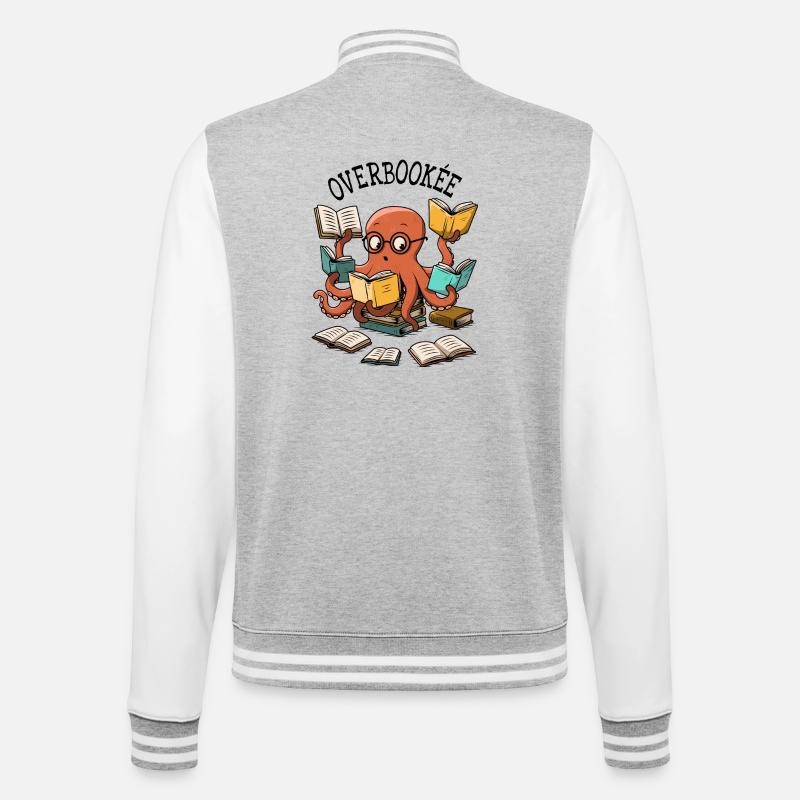 overbooked - College Sweat Jacket - heather grey/white