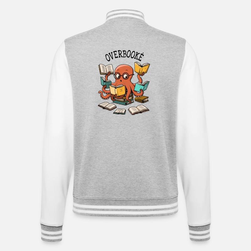 Overbooked - College Sweat Jacket - heather grey/white