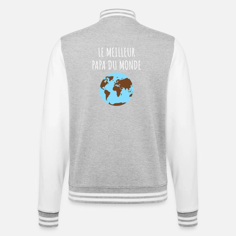 Papa du Monde - Veste Teddy - gris chiné / blanc