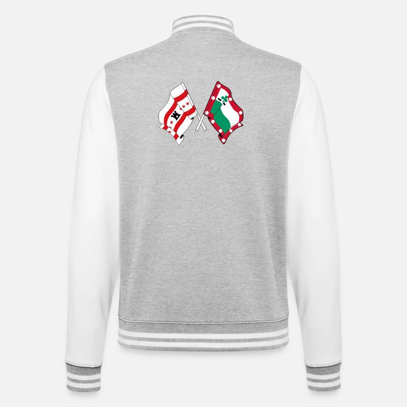 Meppel & Drenthe Flags – Regional Pride - College Sweat Jacket - heather grey/white