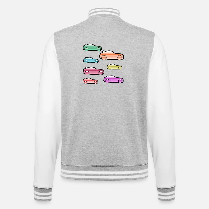 Autos - College-Sweatjacke - Grau meliert/Weiß