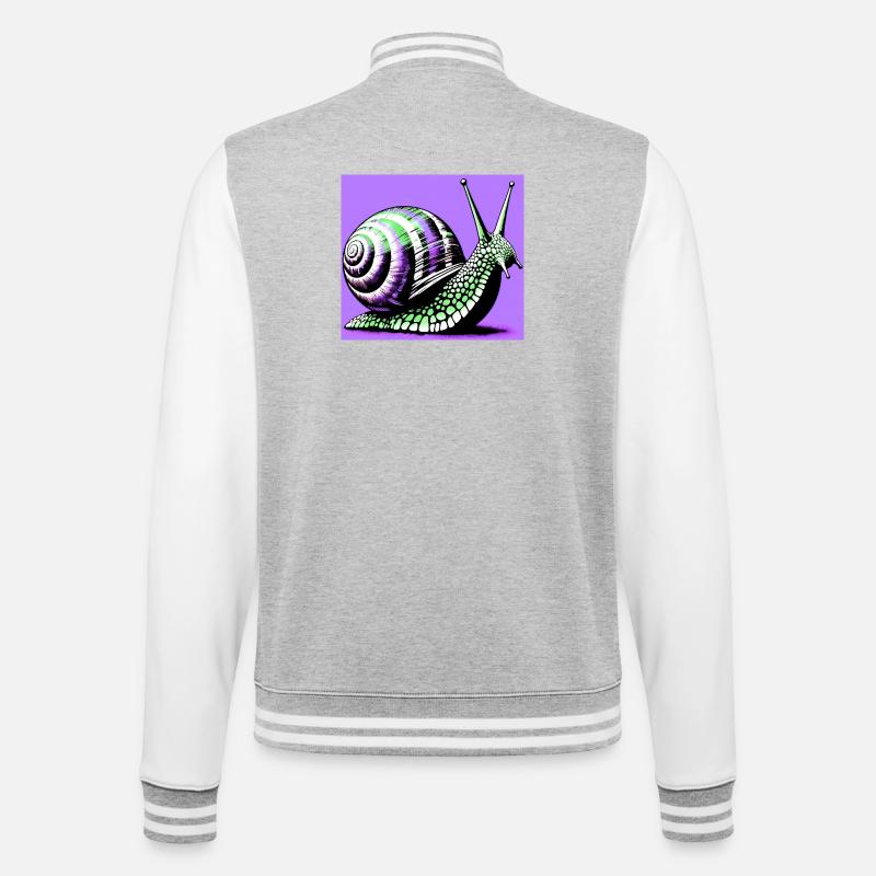 Escargot - Veste Teddy - gris chiné / blanc