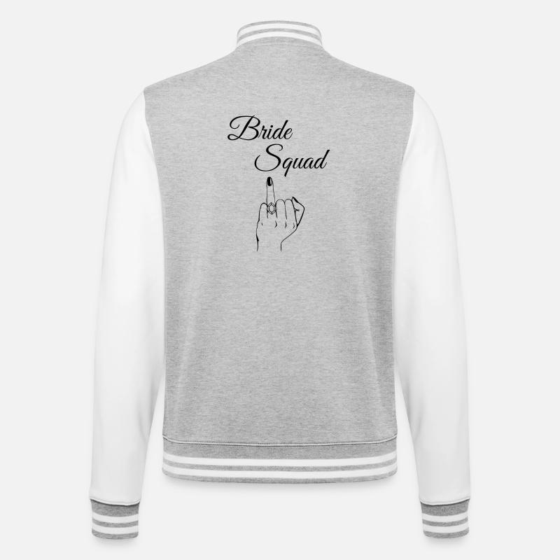 Edgy Bride Squad - College Sweat Jacket - heather grey/white