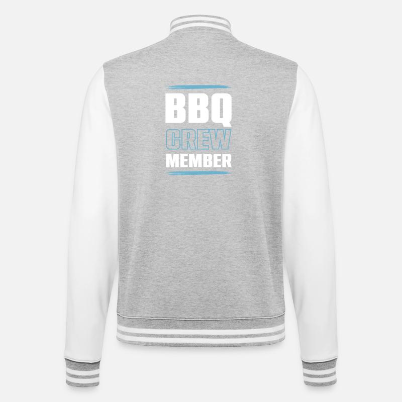 Bbq Crew - College Sweat Jacket - heather grey/white