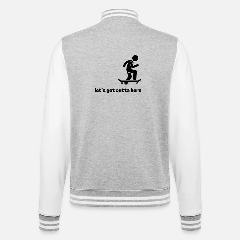 Skater Lets Get Outta Here - College Sweat Jacket - heather grey/white
