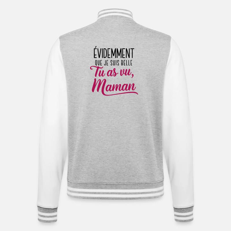 Belle comme Maman - Veste Teddy - gris chiné / blanc
