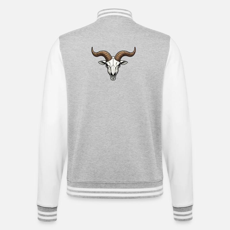 Totenkopf Trophäe - College-Sweatjacke - Grau meliert/Weiß