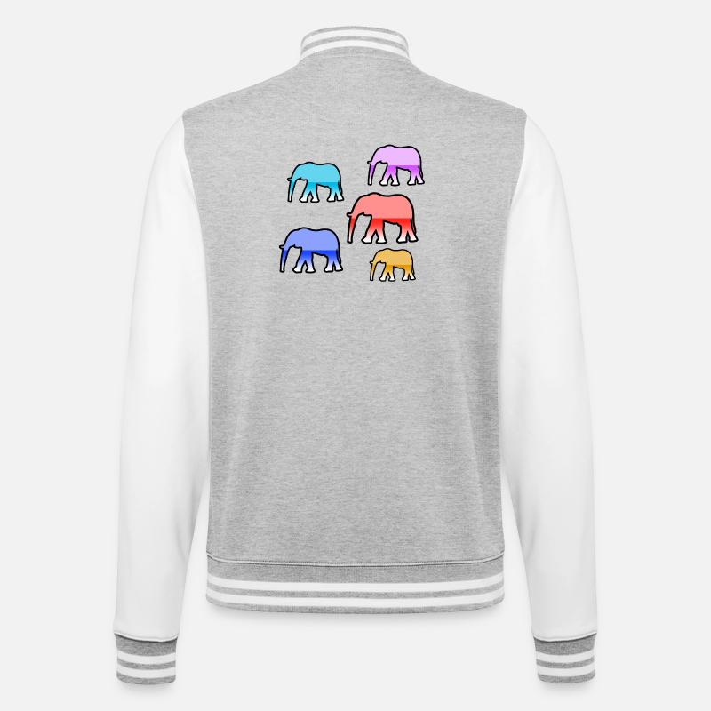 Éléphants - Veste Teddy - gris chiné / blanc
