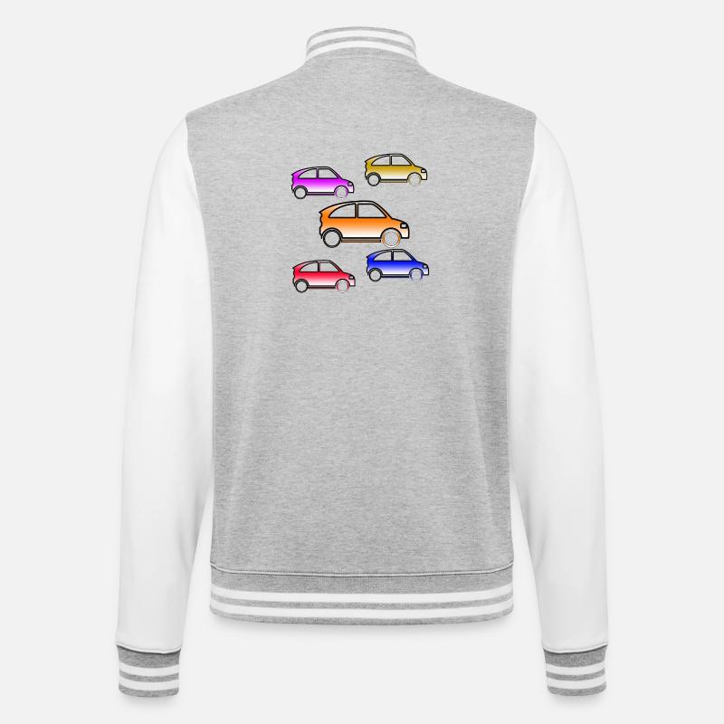 Autos - College-Sweatjacke - Grau meliert/Weiß