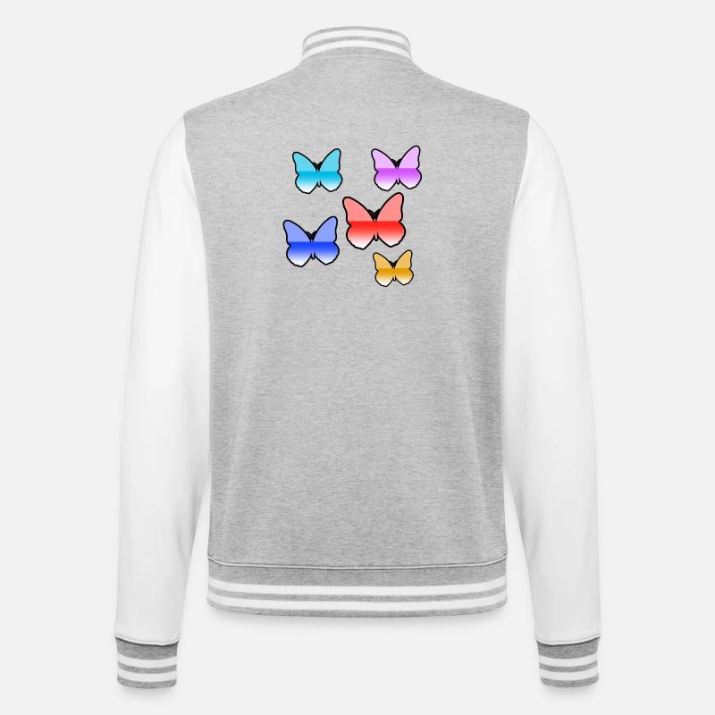 Butterflies - College Sweat Jacket - heather grey/white