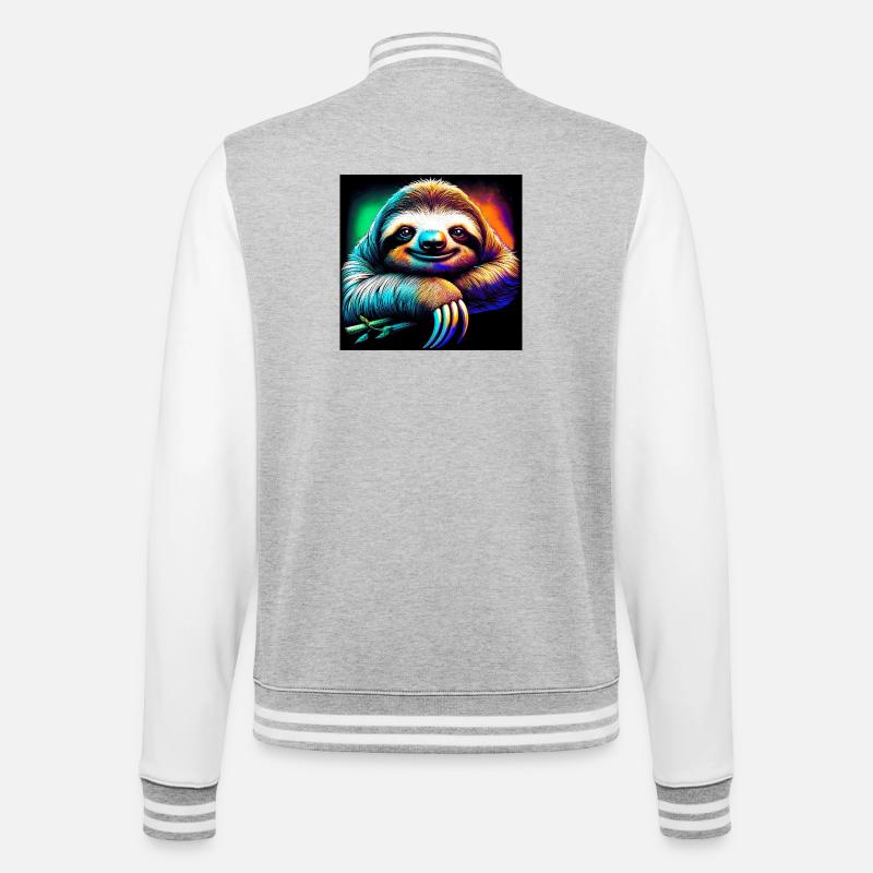 sloth - College Sweat Jacket - heather grey/white