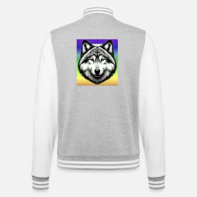 Loup - Veste Teddy - gris chiné / blanc