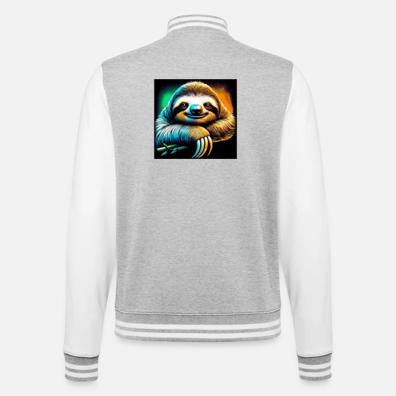 sloth - College Sweat Jacket - heather grey/white