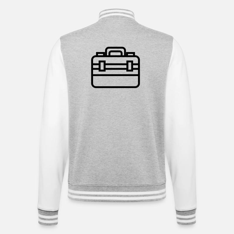 boîte à outils - Veste Teddy - gris chiné / blanc