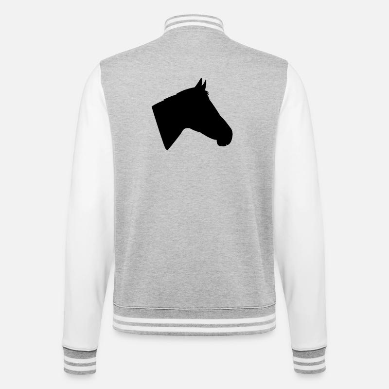 Horse head - College Sweat Jacket - heather grey/white