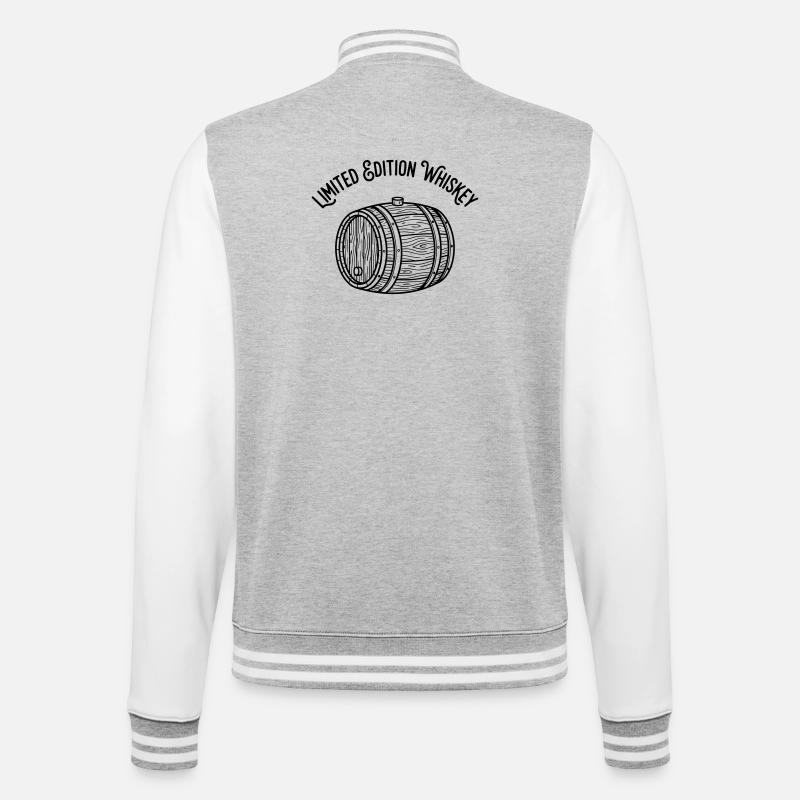 Whiskey - College Sweat Jacket - heather grey/white