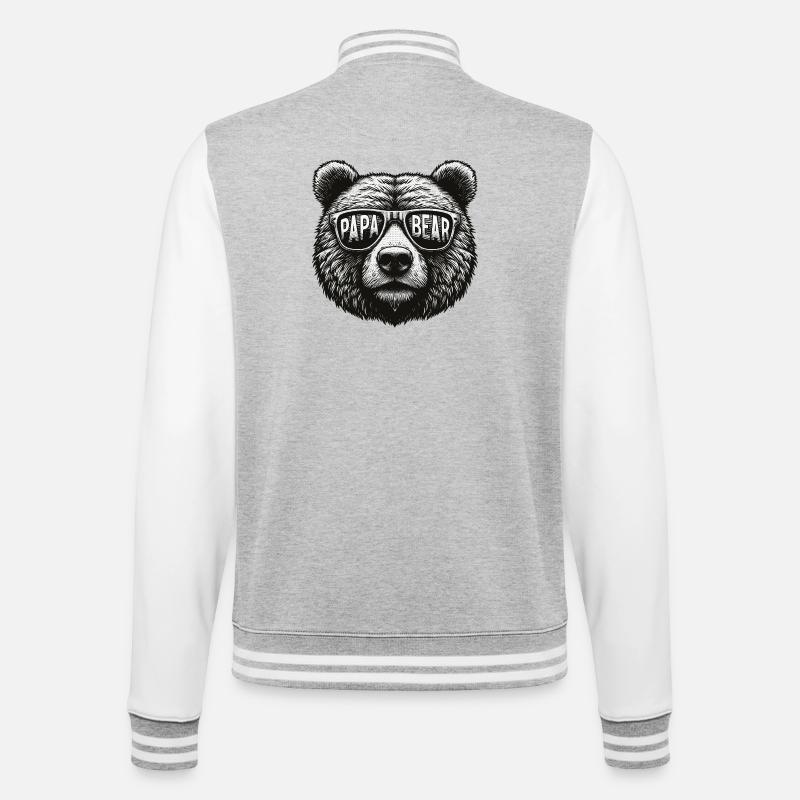 Papa Ours - Veste Teddy - gris chiné / blanc