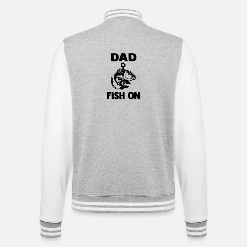 dad_fish_on - College-Sweatjacke - Grau meliert/Weiß