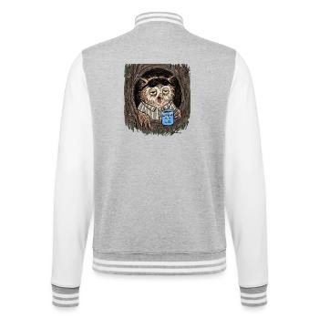 La caféine est un Lie Eule Coffee - Veste Teddy - gris chiné / blanc - Dos - Marisol (170cm)