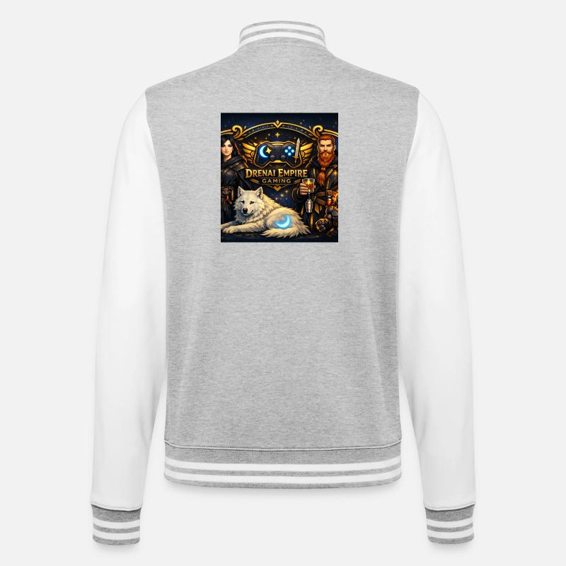 Gaming-Banner-Tee - College-Sweatjacke - Grau meliert/Weiß