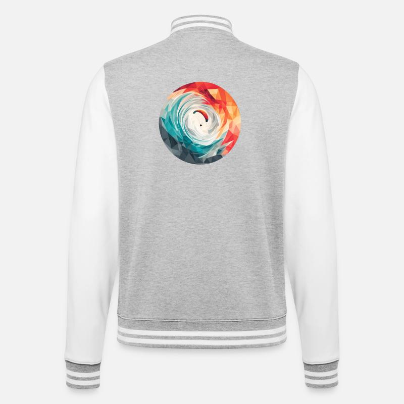 Geometric Vortex Paragliding - College Sweat Jacket - heather grey/white