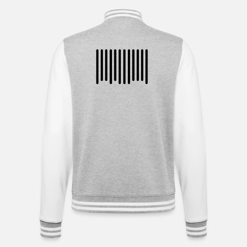 barcode - College Sweat Jacket - heather grey/white