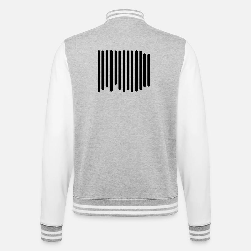 Barcode - College-Sweatjacke - Grau meliert/Weiß