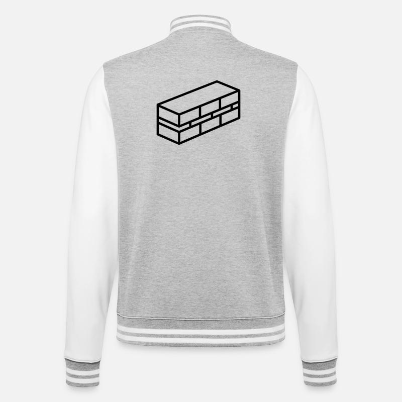 brick - College Sweat Jacket - heather grey/white