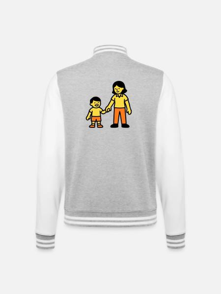 Erzieherin Kind Hand Logo - College-Sweatjacke - Grau meliert/Weiß